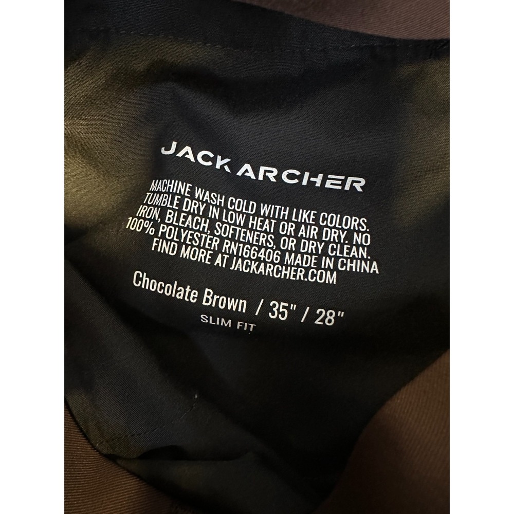 Jack Archer Jetsetter Tech Pant Slim Fit 35 x 28 Chocolate Brown Performance - Picture 8 of 10